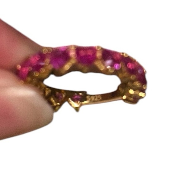 Alliance Multi Crystal Mini Rose Heart 9 carat Moissanite 925 Gold Ring - Picture 10 of 10